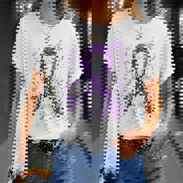 I Wear Purple For Myself Support Lupus Awareness Day Ribbon T-Shirt Gifts for Her