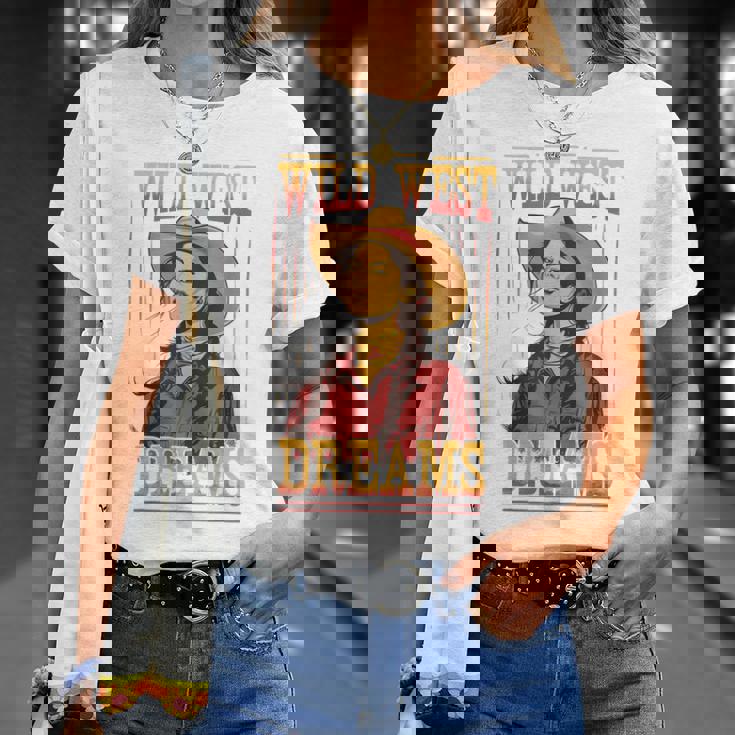 Wild West Dreams Country Western Cowgirl Rodeo グラフィック Tシャツ 彼女への贈り物