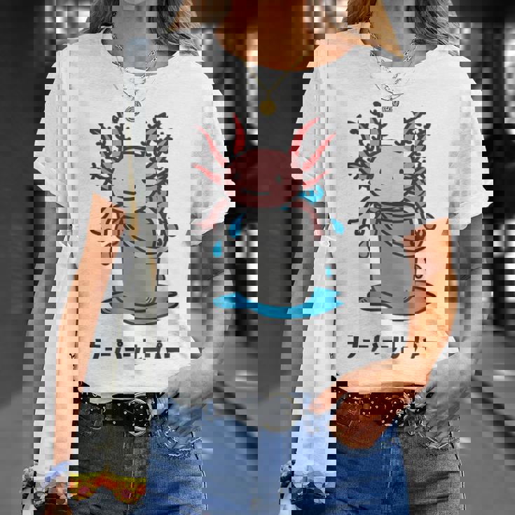 Wooper-Muper メキシカンサラマンダー アフロヘッド かわいい 面白い キッズ Tシャツ 彼女への贈り物