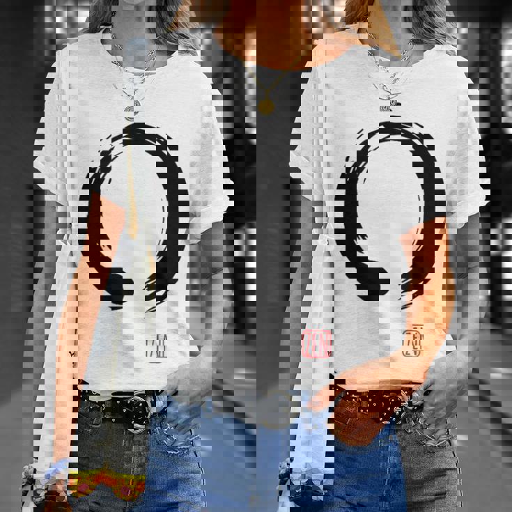 Zen Calligraphy Buddhist Enso Circle Tシャツ 彼女への贈り物