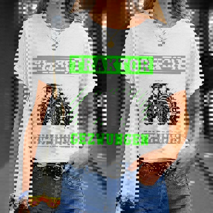 Zum Traktor Fahren Geboren Zurchule Gezwungen T-Shirt Geschenke für Sie