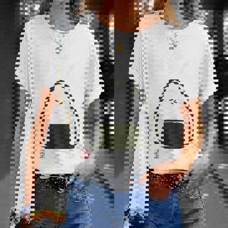 「パン-おにぎり」おもしろ 筆文字 服裏側 面白い文字入り 長袖tシャツ Tシャツ 彼女への贈り物