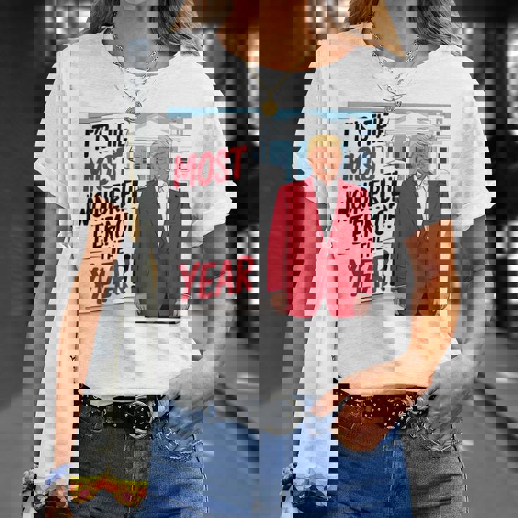 「今年一番素晴らしい言葉だ」トランプクリスマス 長袖tシャツ Tシャツ 彼女への贈り物