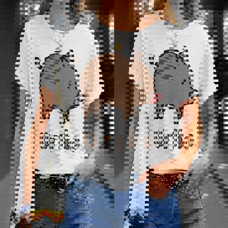 うりぼう Uribo うり坊 瓜坊 うりぼう ウリボウ ローマ字 可愛い かわいい 猪 いのしし イノシシ 亥 豚 動物 Tシャツ 彼女への贈り物