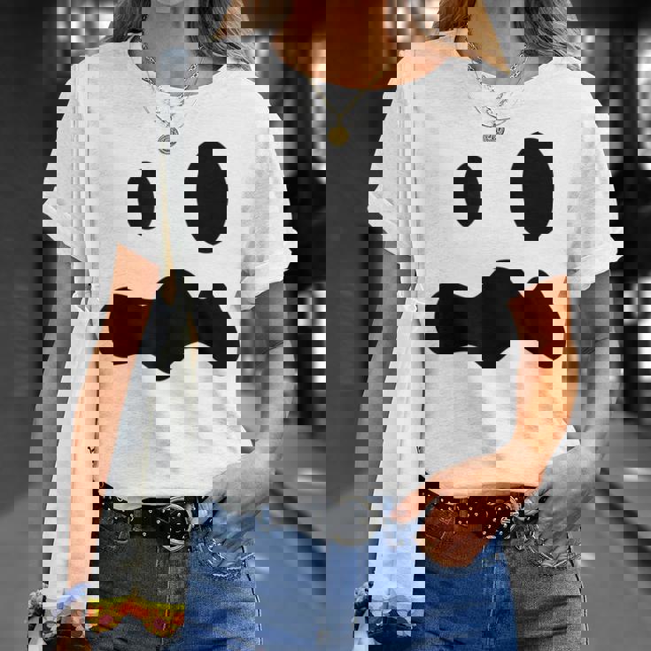 お化けの顔 ハロウィーン 幽霊 おばけ ゆうれい Tシャツ 彼女への贈り物