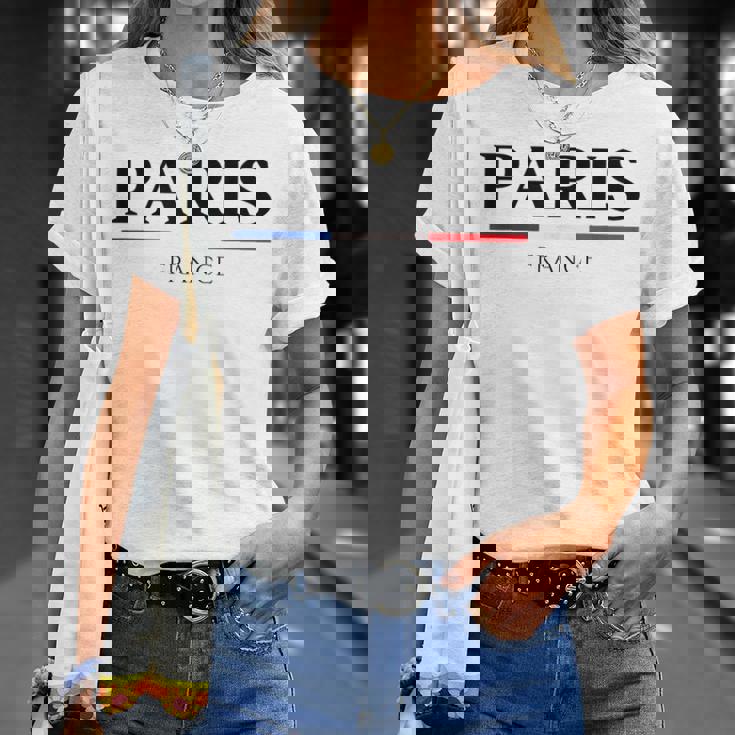 お土産 De Paris フランス国旗 愛の首都 ギフト Tシャツ 彼女への贈り物