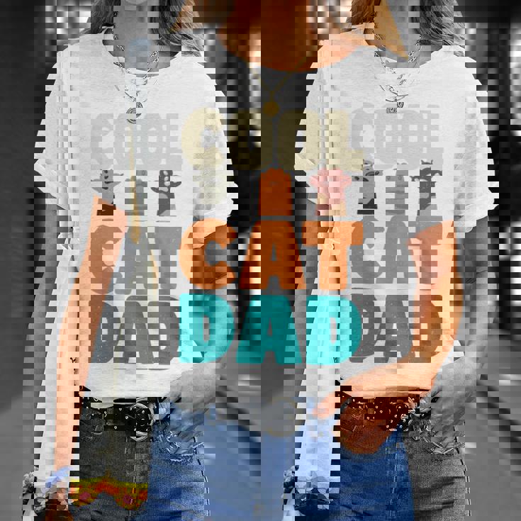 かっこいい猫お父さん面白い猫好きの男性 長袖tシャツ Tシャツ 彼女への贈り物