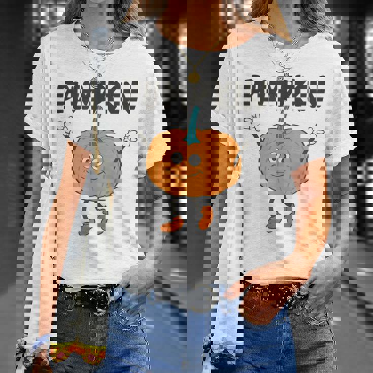 かぼちゃ Pumpkin キャラクター 顔 イラスト かわいい おもしろ シンプル ゆるい 野菜 ゆるキャラ Tシャツ 彼女への贈り物