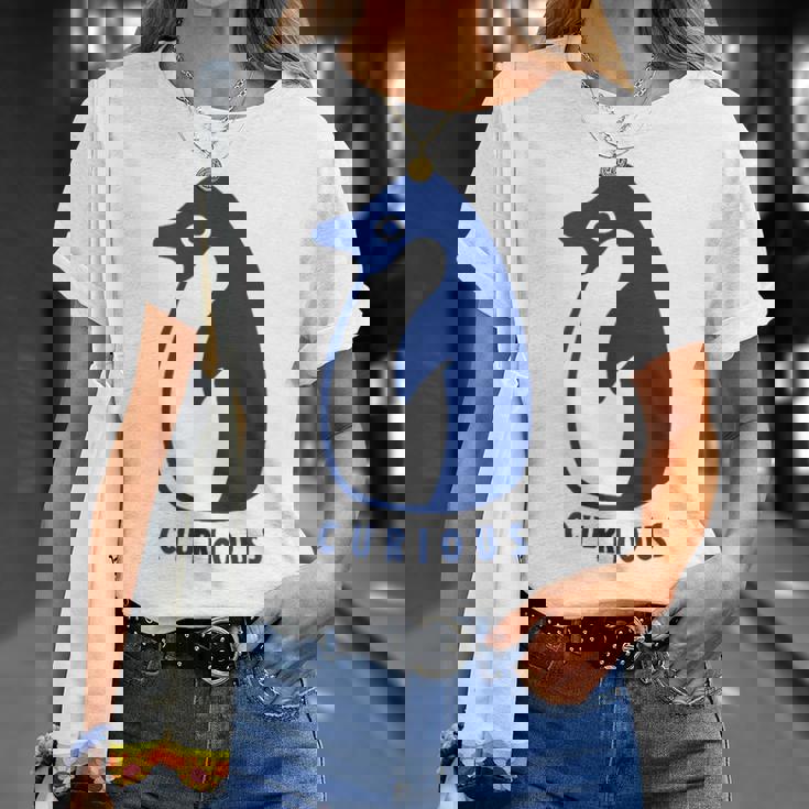 かわいいアデリーペンギン、学習者や探検家のためのミニマルアート。 Tシャツ 彼女への贈り物