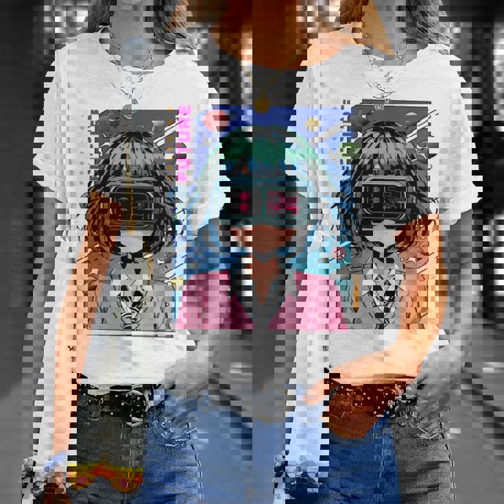 かわいいアニメの女の子 長袖tシャツ Tシャツ 彼女への贈り物