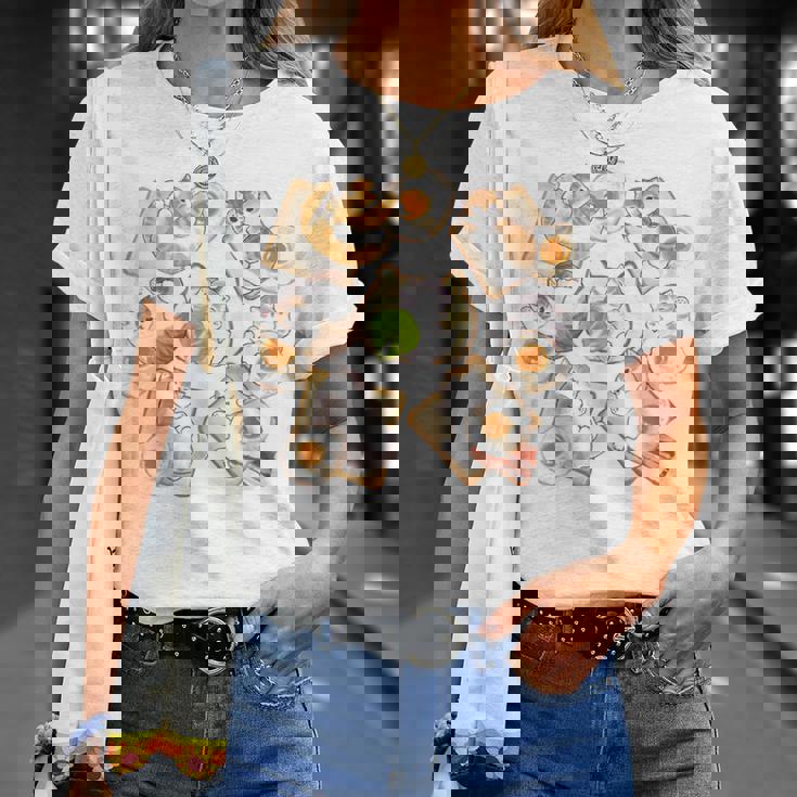 かわいい猫のパンおかしな猫と卵好き。 Tシャツ 彼女への贈り物