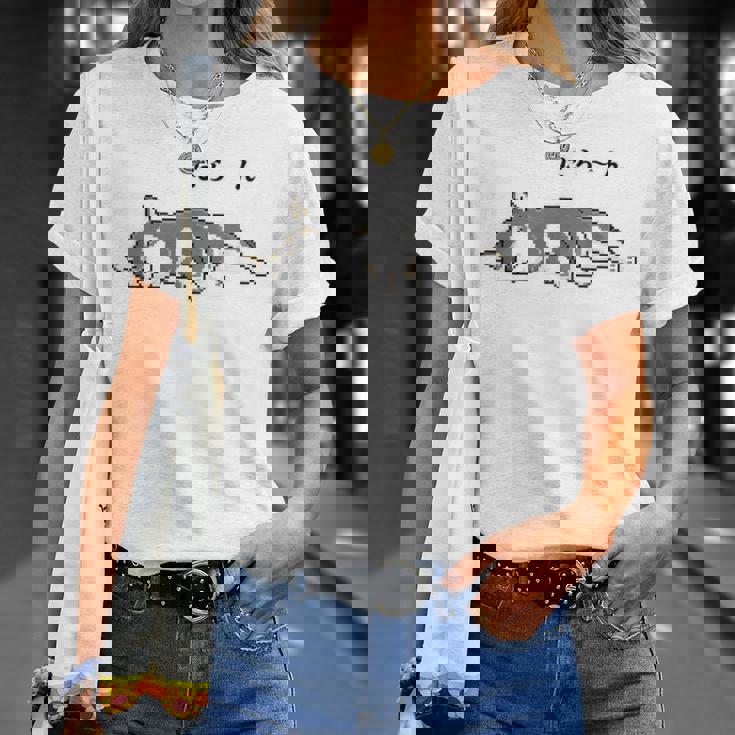 だらーんとくつろいでいる黒柴 柴犬のドット絵 Tシャツ 彼女への贈り物