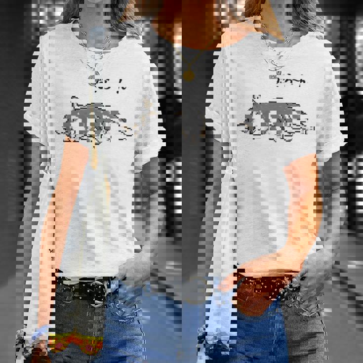 だらーんとくつろいでいる黒柴 柴犬のドット絵 長袖tシャツ Tシャツ 彼女への贈り物