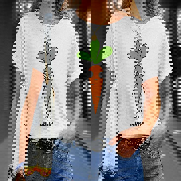 にんじん 人参 顔 イラスト かわいい おもしろ 簡単 シンプル ゆるい 野菜 Tシャツ 彼女への贈り物