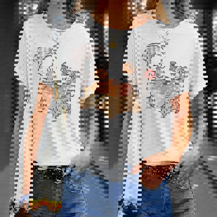 ねこぺん日和 ドーナツたくさん Tシャツ 彼女への贈り物