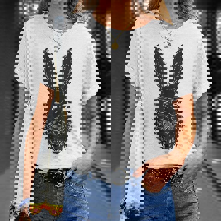 ひげバニーフェイス サングラス付き イースターデー 2024 男性 男の子 子供 Tシャツ 彼女への贈り物