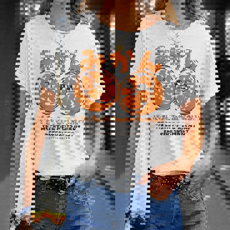 みかん柑橘 鮮やかな爽快感 日本語漢字付き Tシャツ 彼女への贈り物