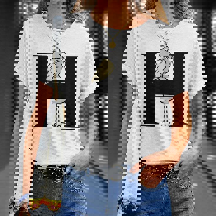 みんな大好きハシビロコウ 動かない鳥 はしび郎クラブ Hアルファベット ロゴ Tシャツ 彼女への贈り物