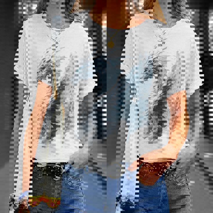 アイスドラゴン グラフィック 神話アート アイスドラゴン Tシャツ 彼女への贈り物