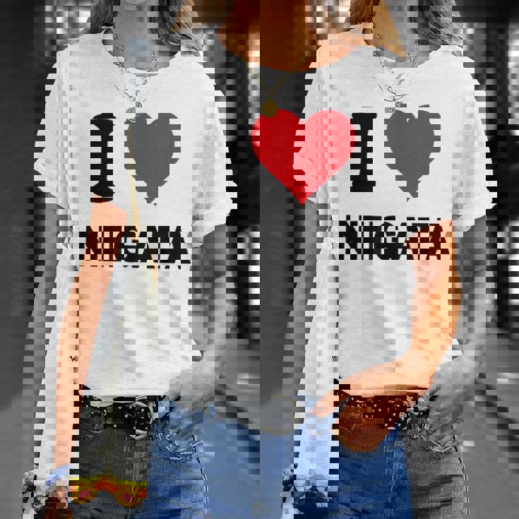 アイハート 新潟 日本 愛 日本土産 Tシャツ 彼女への贈り物