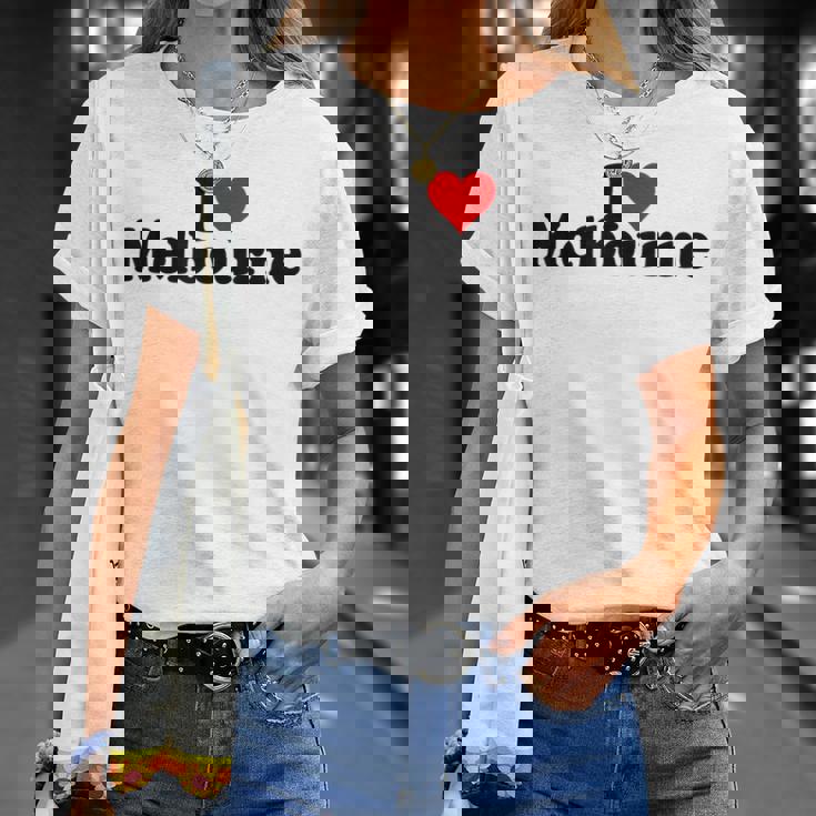 アイラブハートメルボルンオーストラリア Tシャツ 彼女への贈り物