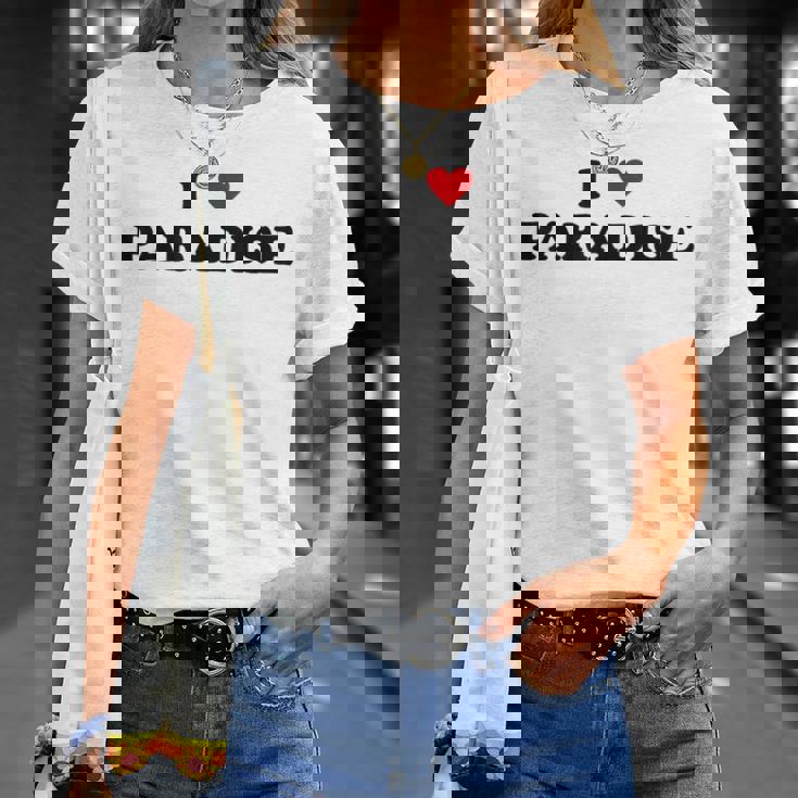 アイ・ハート Usa シティ-アイ・ラブ・パラダイス Tシャツ 彼女への贈り物