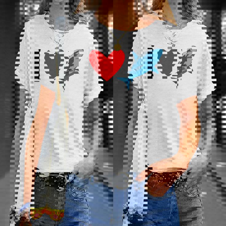 アイ・ラブ・シャークス Tシャツ 彼女への贈り物