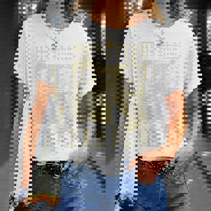 アウトドア アドベンチャー ブッシュクラフト プリミティブ キャンパー Tシャツ 彼女への贈り物