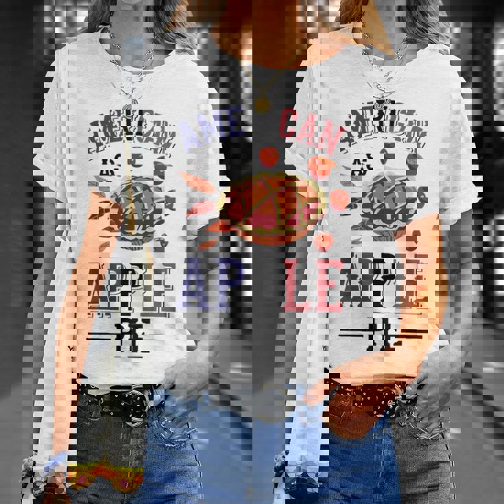 アメリカ国旗-アメリカン・アズ・アップルパイ Tシャツ 彼女への贈り物
