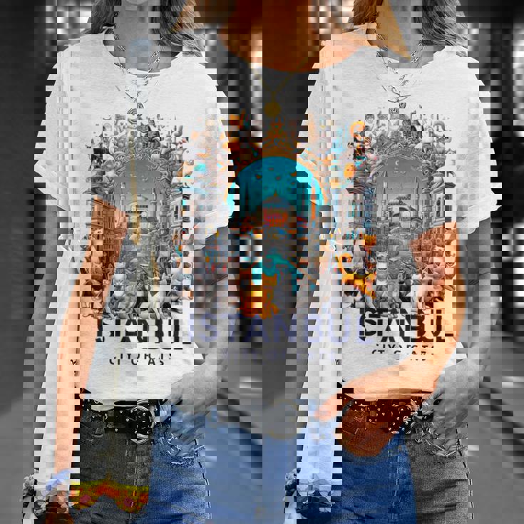 イスタンブール、トルコ 猫の街 Istanbul Turkey City Of Cats Tシャツ 彼女への贈り物