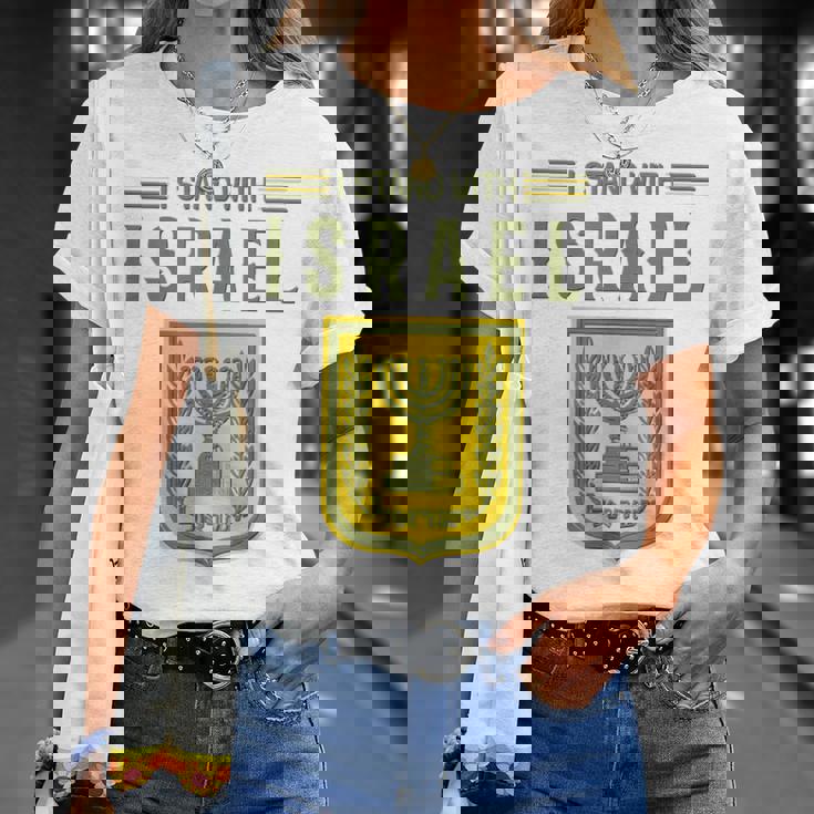 イスラエルシャツ サポート イスラエルスタンド イスラエル国旗付き Tシャツ 彼女への贈り物