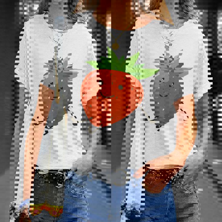 イチゴのハロウィンコスチューム かわいい怠惰なイチゴの果実 Tシャツ 彼女への贈り物