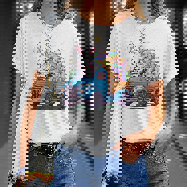 イースタートラッカー-面白いイースターバニーボーイズイースターネストトラック 長袖tシャツ Tシャツ 彼女への贈り物