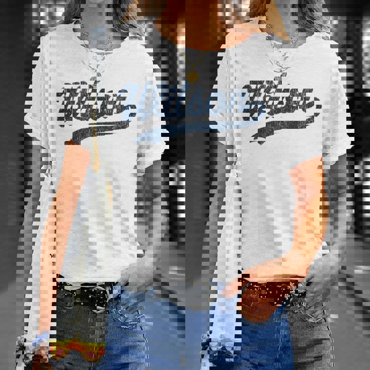 ウィルソン ノースカロライナ Nc ビンテージ スポーツ グラフィック Tシャツ 彼女への贈り物