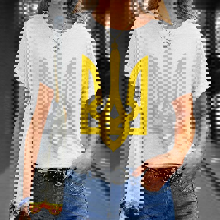 ウクライナ大統領 ヴォロディミル・ゼレンスキー ウクライナ・トライデント 長袖tシャツ Tシャツ 彼女への贈り物