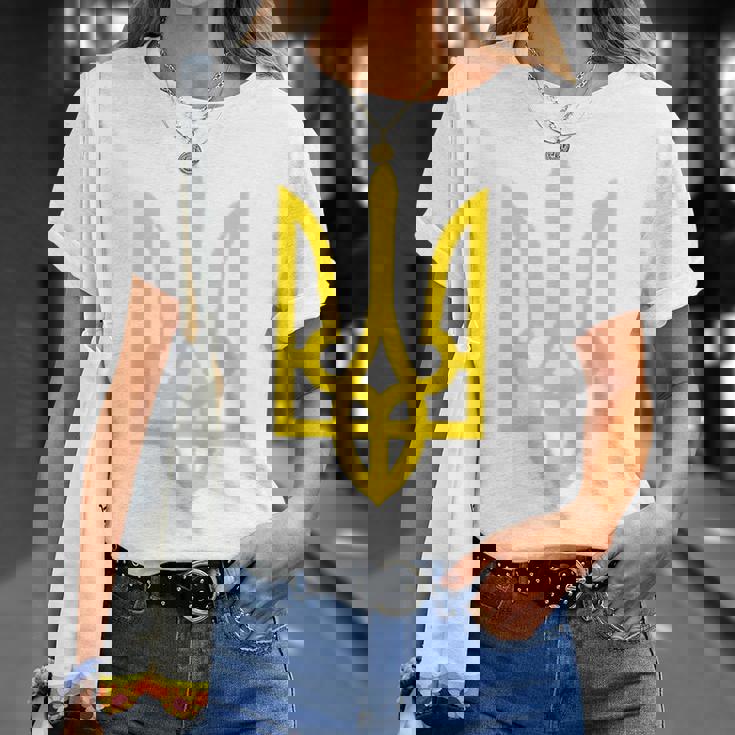 ウクライナ大統領ヴォロディミル・ゼレンスキー ウクライナエンブレム Tシャツ 彼女への贈り物