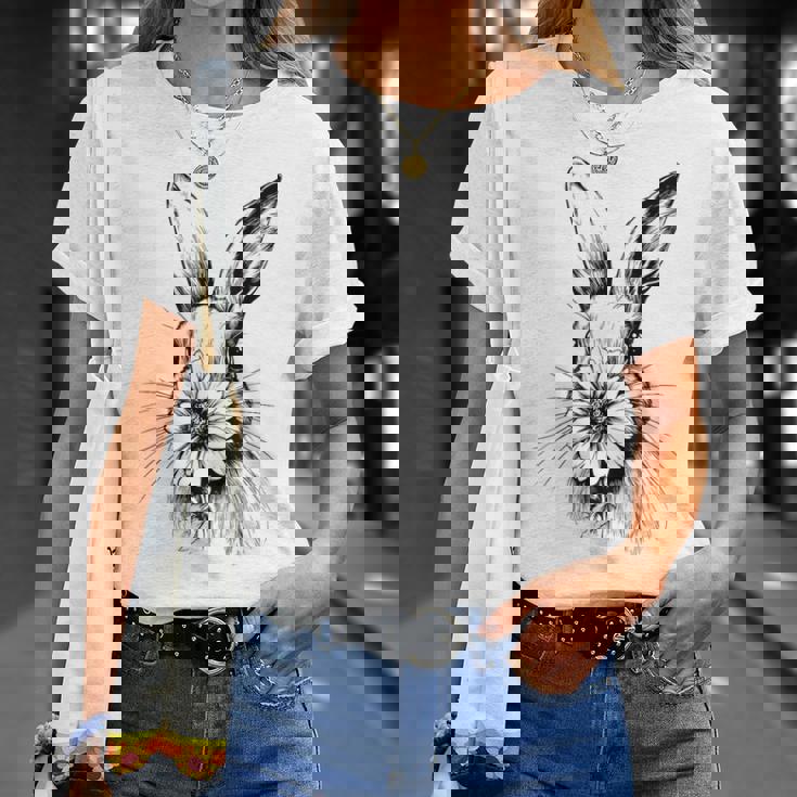 ウッドランド バニー コテージコア 花 春 素朴なイースター Tシャツ 彼女への贈り物