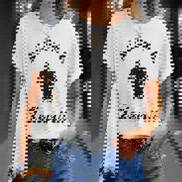 ウミガメ アロハ ハワイ Hi ハワイアンアイランド ホヌ ビンテージ クール Tシャツ 彼女への贈り物