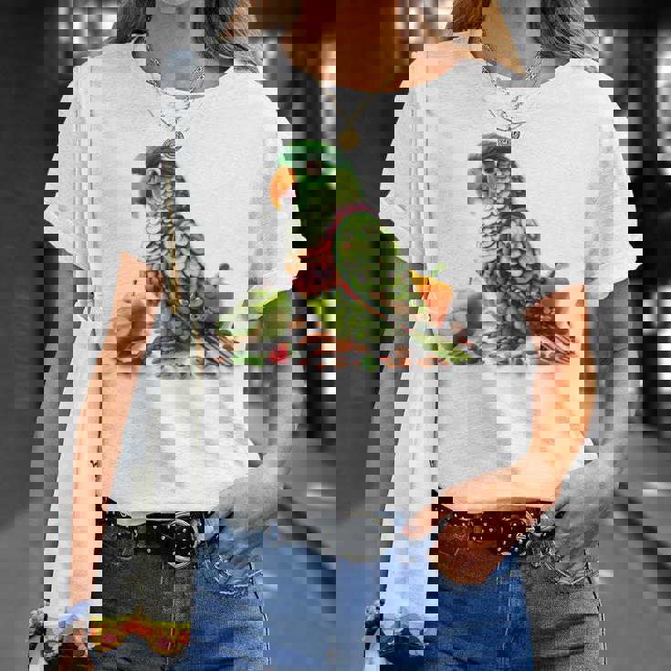 ウロコインコ フルーツアート トロピカル キウイ りんご ナッツ Tシャツ 彼女への贈り物