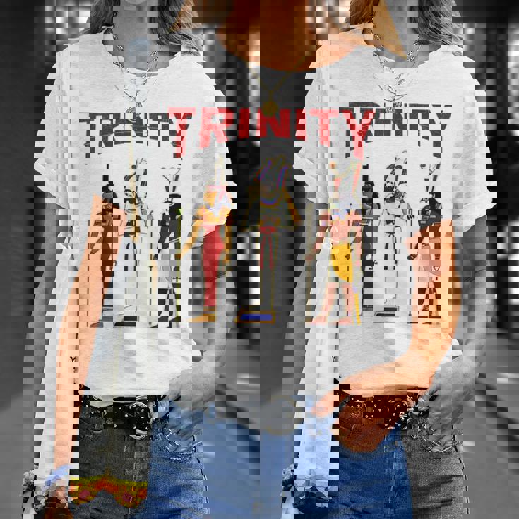 エジプト 神 エジプト トリニティ オシリス ホルス ケメティック Tシャツ 彼女への贈り物