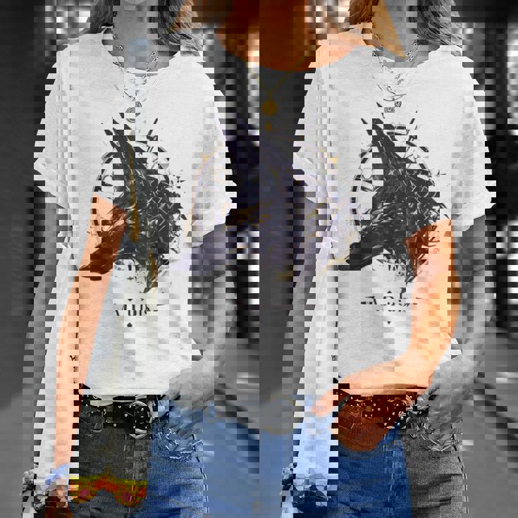 エジプト古代-面白いクールな神々 エジプトアヌビス Tシャツ 彼女への贈り物