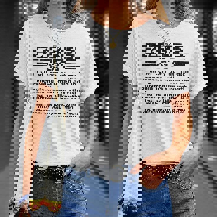 エゼキエル書第25章17節 Tシャツ 彼女への贈り物