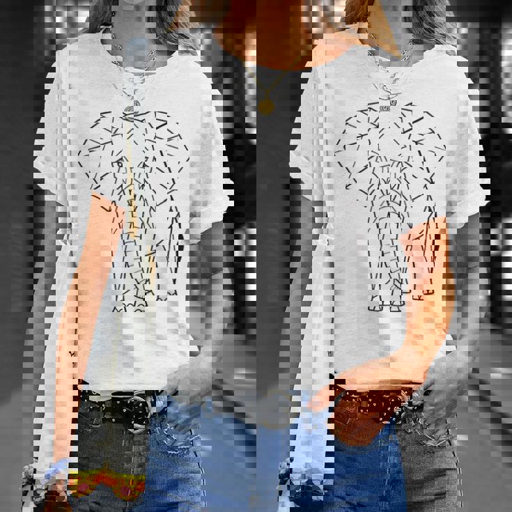 エレファントtシャツ、幾何学象クッション象 Tシャツ 彼女への贈り物