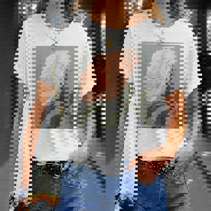 オリジナル現代アート「ピーチローズ」 Tシャツ 彼女への贈り物