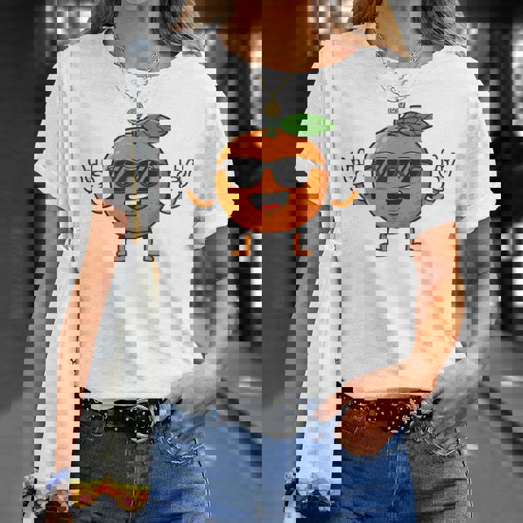 オレンジ 面白い 人間 クール シェード 腕 脚 夏 太陽 Tシャツ 彼女への贈り物