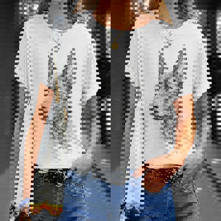 オーストラリアンケルピー 犬 モチーフ ペット アートワーク オーストラリアンケルピー Tシャツ 彼女への贈り物