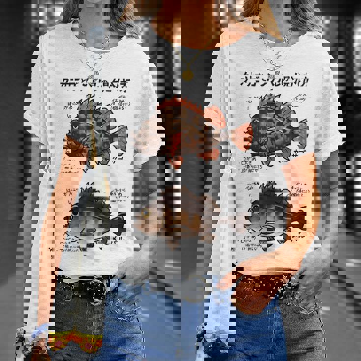 カサゴとメバルの見分け方 Tシャツ 彼女への贈り物