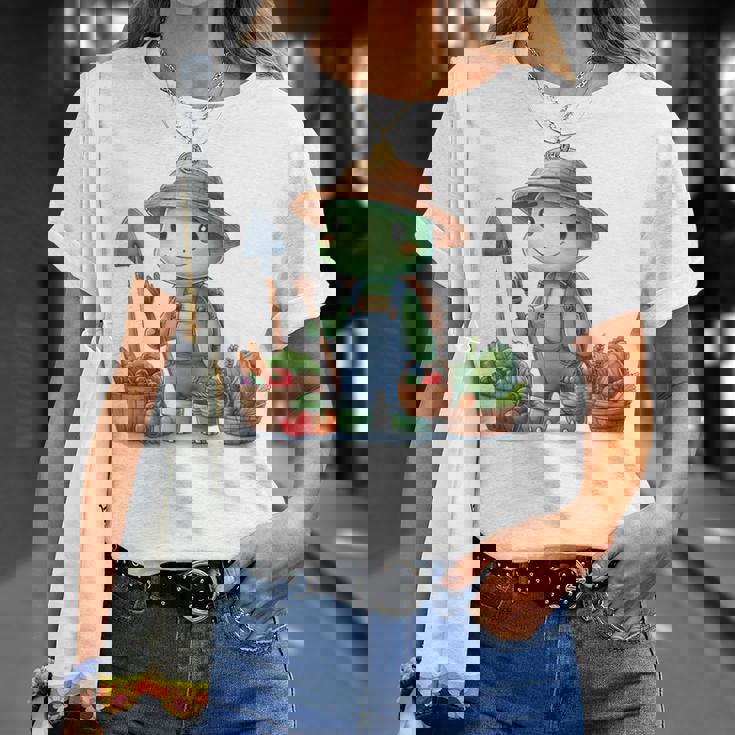 カメは農夫、かわいいデザイン。 Tシャツ 彼女への贈り物