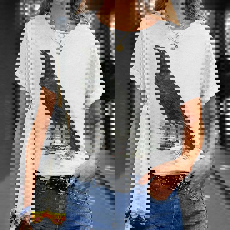 カラス ビンテージ イラスト カラス Tシャツ 彼女への贈り物