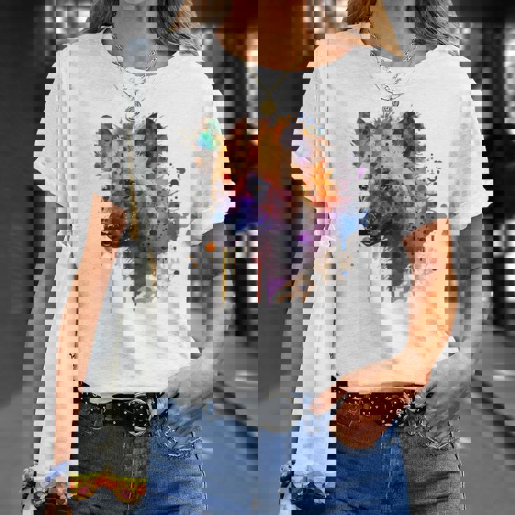 カラフルなハイエナプレデター 水彩画携帯電話ケース Tシャツ 彼女への贈り物